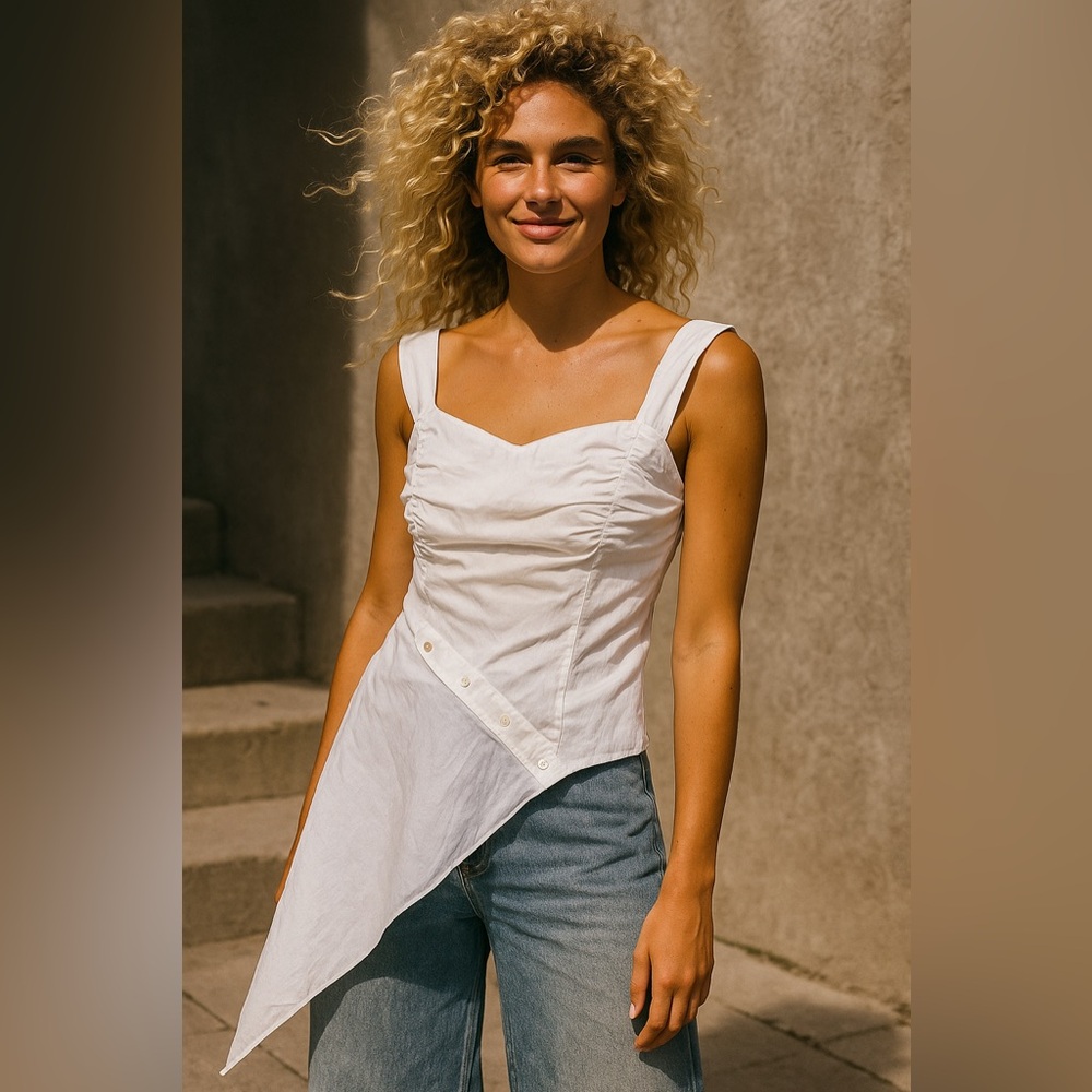 new Rinascimento asymmetric White Top medium